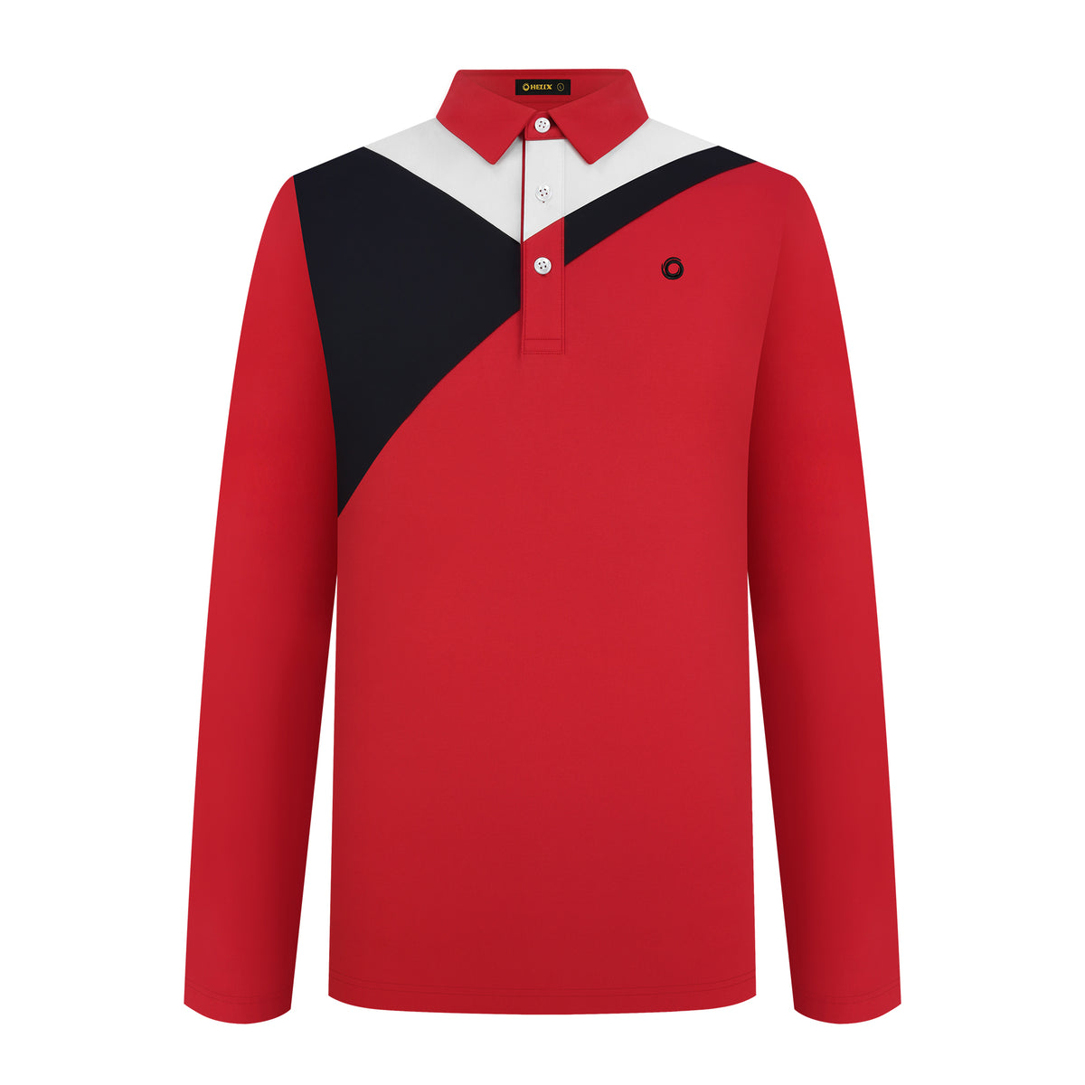 Men's contrast-colored knitted long-sleeved shirt