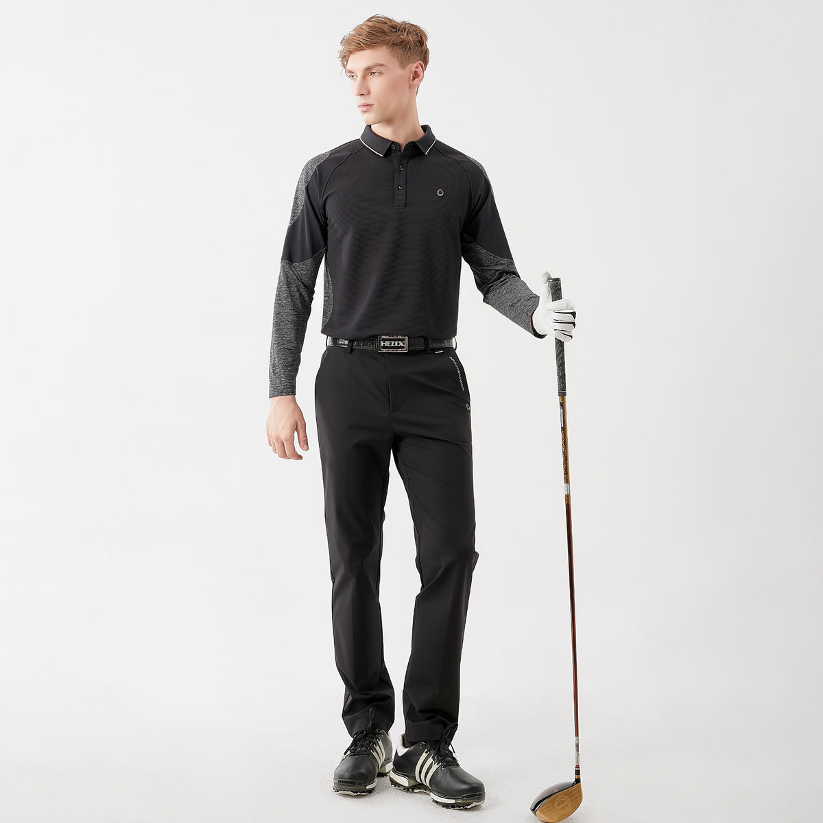 Men's patchwork knitted long-sleeved shirt