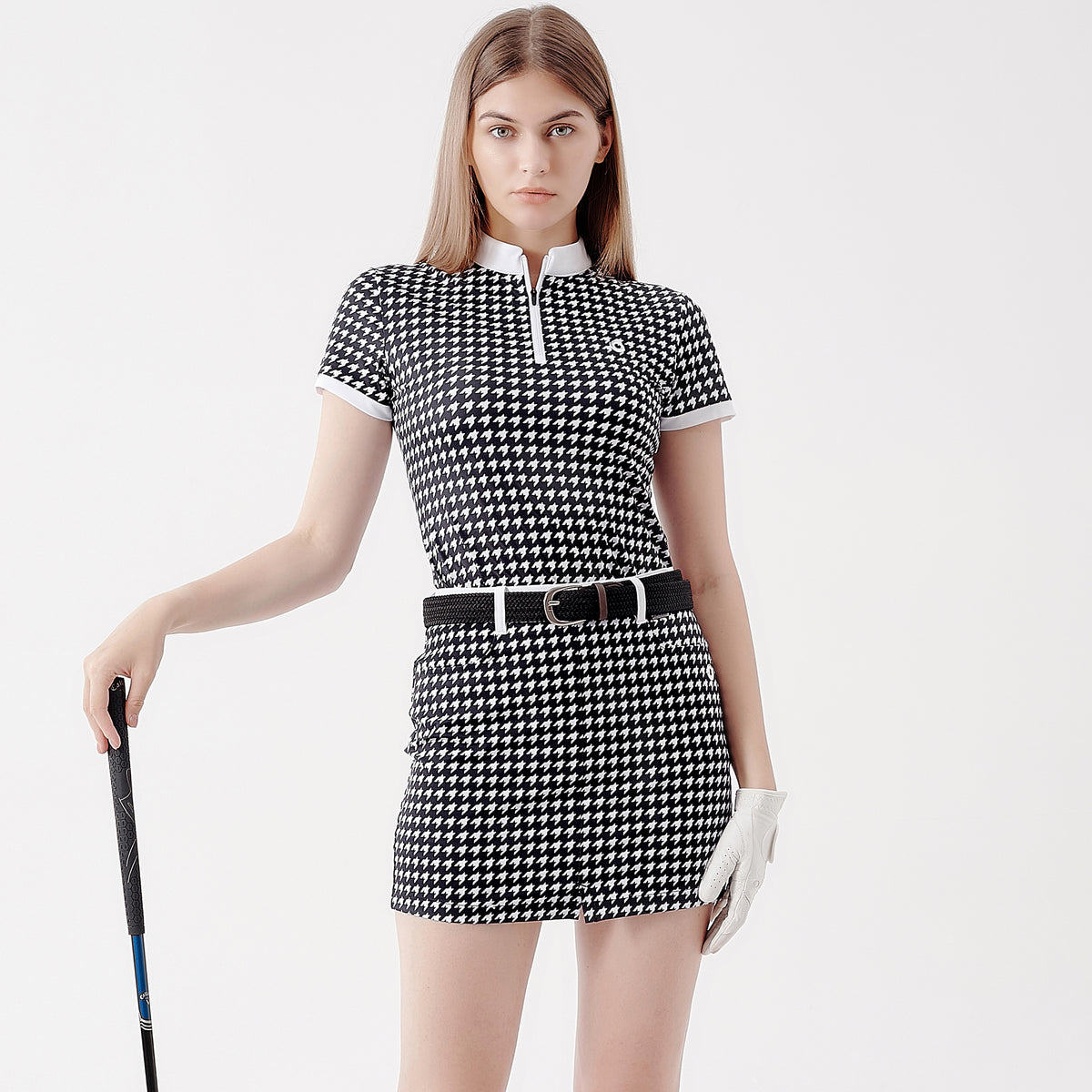 Houndstooth skirt for women