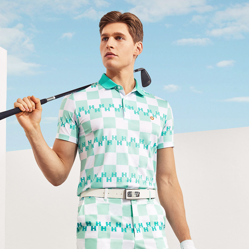 Men's Plaid Polo Shirt HELIX