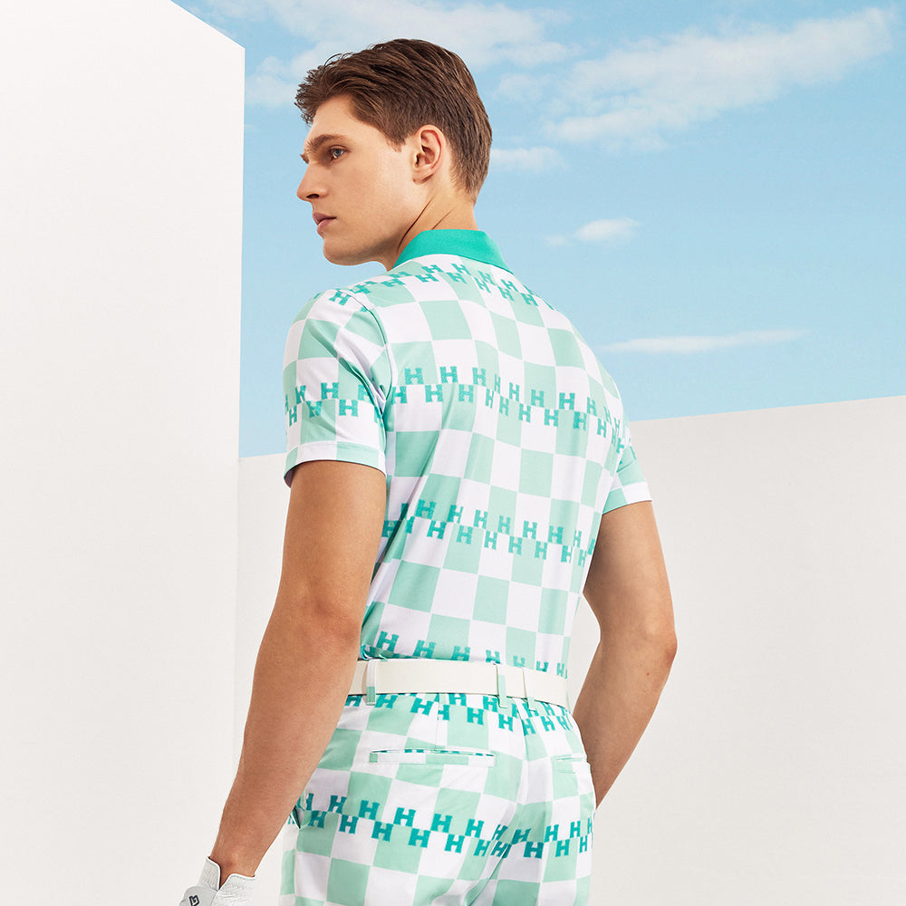 Men's Plaid Polo Shirt HELIX