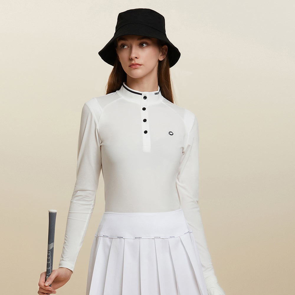 Women's Standing Collar Long Sleeved Shirt HELIX